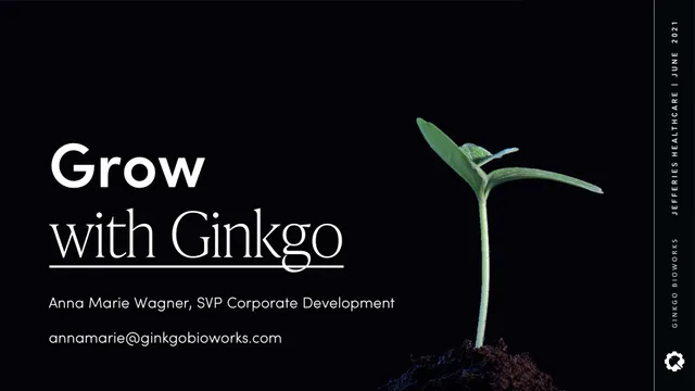 Ginkgo — Grow with Ginkgo investment banking deck cover