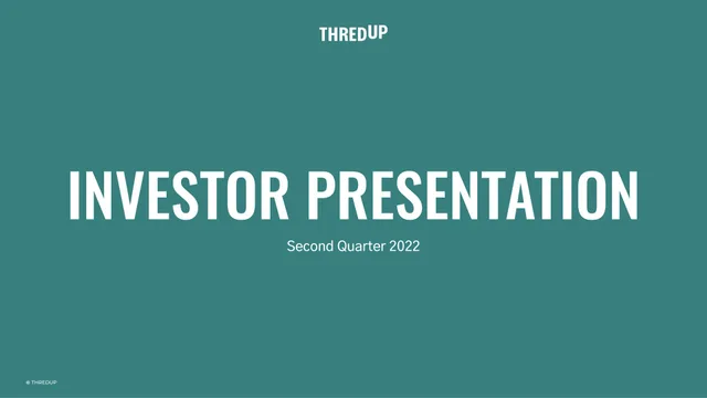 Thredup — Investor Presentation investment banking deck cover