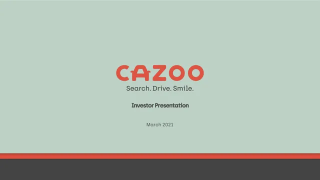 Cazoo — cover slide investment banking deck cover