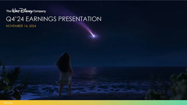 Disney — Q4'24 Earnings Presentation investment banking deck cover