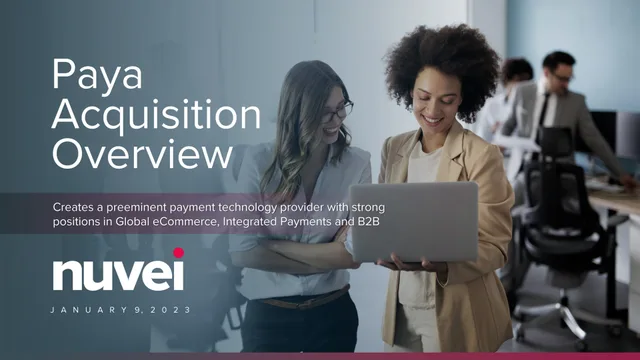 Nuvei — Paya Acquisition Overview investment banking deck cover