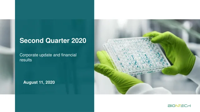 Biontech — Second Quarter 2020 investment banking deck cover