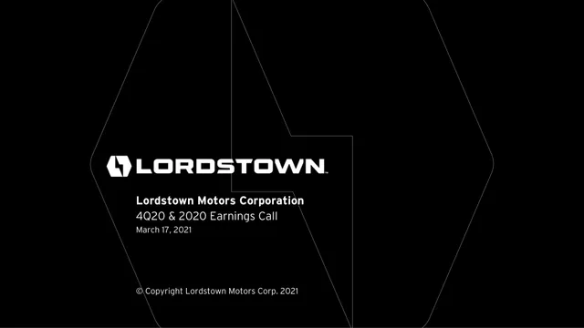 Lordstown Motors — Title Slide investment banking deck cover