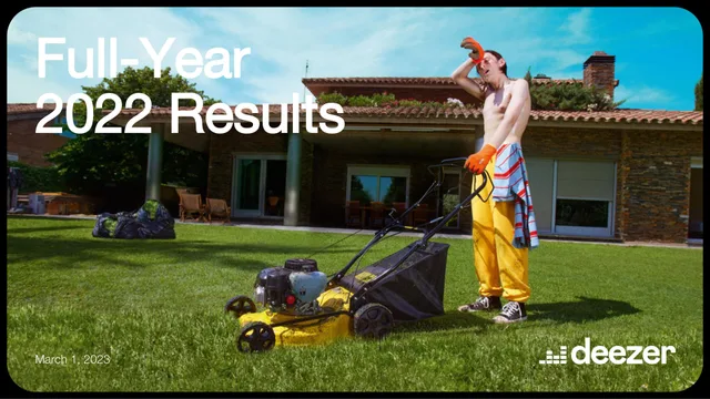 Deezer — Full-Year 2022 Results investment banking deck cover