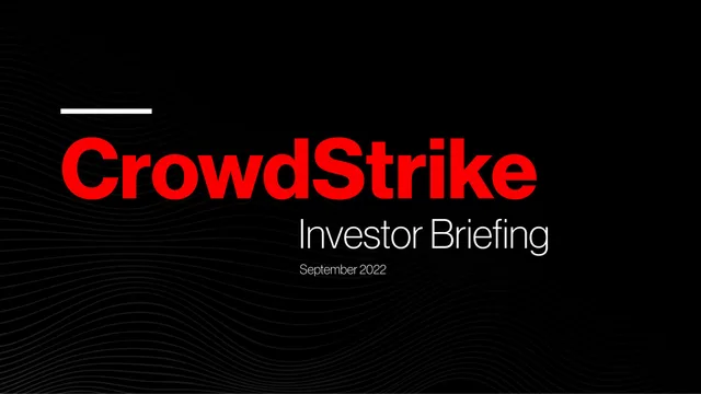 Crowdstrike investment banking deck cover