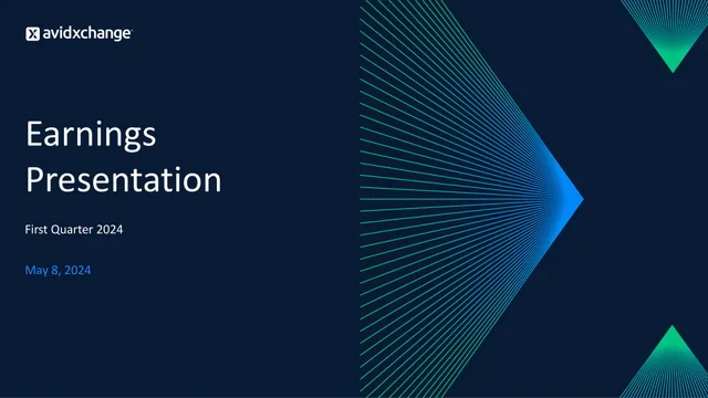 Avidxchange — Earnings Presentation investment banking deck cover