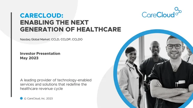 Carecloud — Carecloud: Enabling The Next Generation Of Healthcare investment banking deck cover