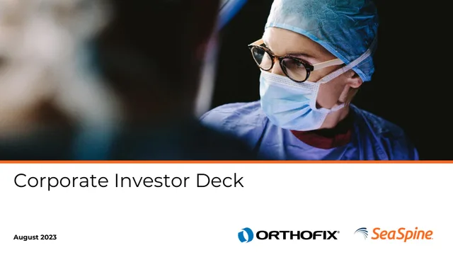 Orthofix — Corporate Investor Deck investment banking deck cover
