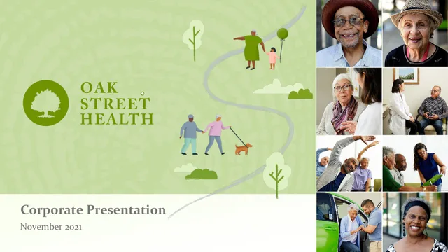 Oak Street Health — Corporate Presentation investment banking deck cover