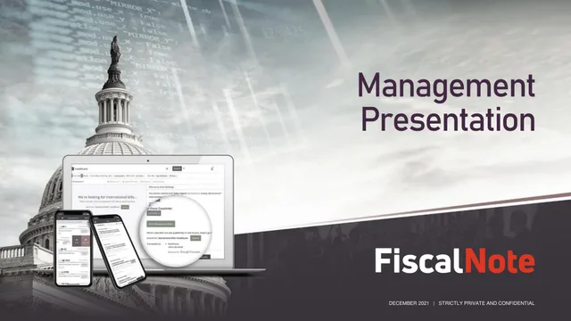 Fiscalnote — Management Presentation investment banking deck cover