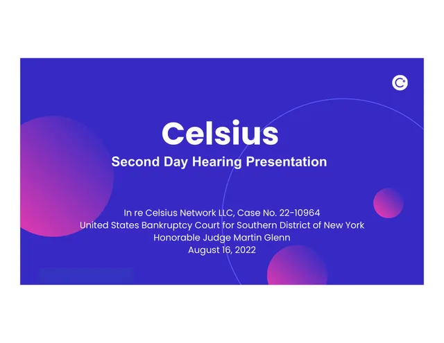Celsius Holdings — Celsius investment banking deck cover