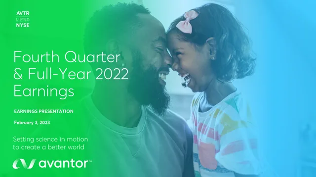 Avantor — Fourth Quarter & Full-Year 2022 Earnings investment banking deck cover