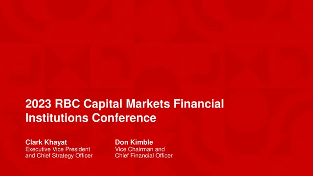 Keycorp — 2023 RBC Capital Markets Financial Institutions Conference investment banking deck cover