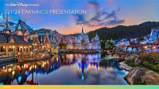 Disney — Q1'24 Earnings Presentation investment banking deck cover