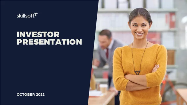 Skillsoft — Investor Presentation investment banking deck cover
