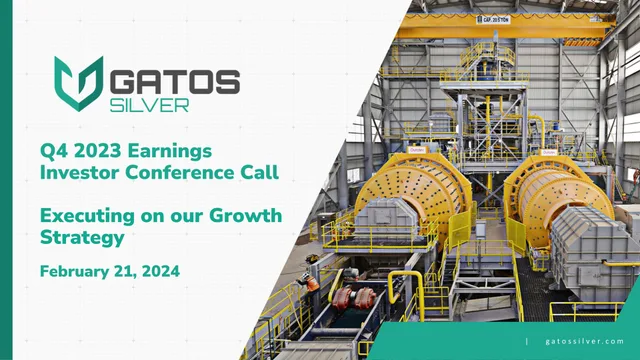 Gatos Silver — Q4 2023 Earnings Investor Conference Call investment banking deck cover