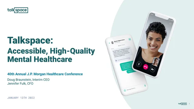 Talkspace — Talkspace: Accessible, High-Quality Mental Healthcare investment banking deck cover