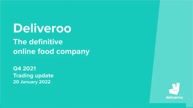 Deliveroo investment banking deck cover