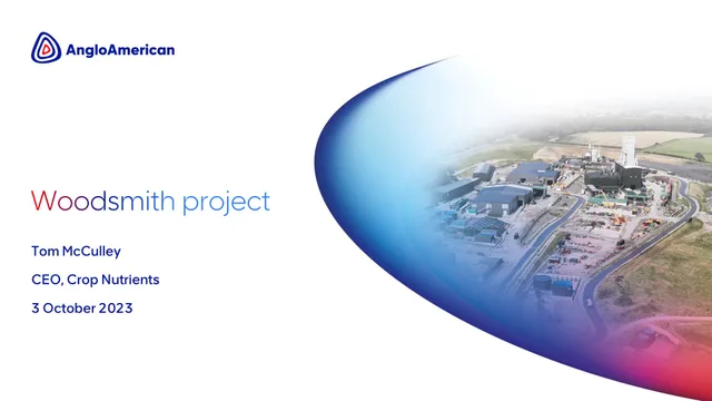 Anglo American — Woodsmith project investment banking deck cover