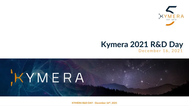 Kymera — Kymera 2021 R&D Day investment banking deck cover