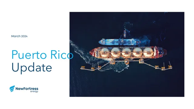 Newfortress Energy — Puerto Rico Update investment banking deck cover