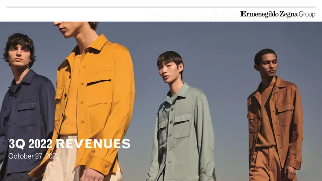 Zegna — 3q 2022 Revenues investment banking deck cover