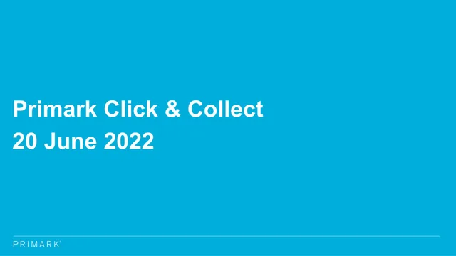 Associated British Foods — Primark Click & Collect investment banking deck cover