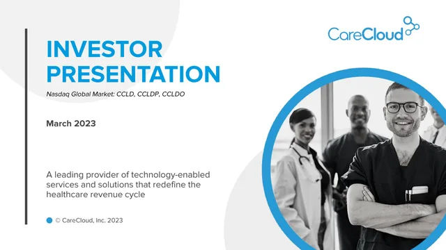 Carecloud — Investor Presentation investment banking deck cover
