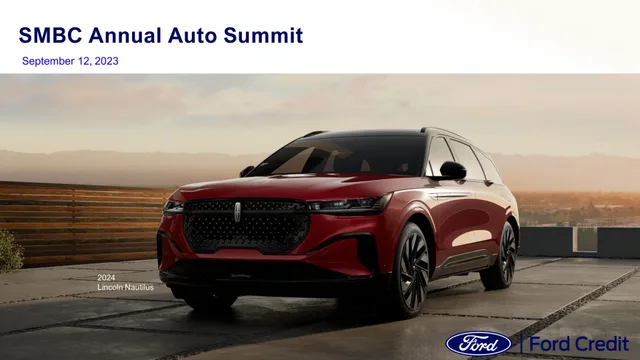 Ford — SMBC Annual Auto Summit investment banking deck cover