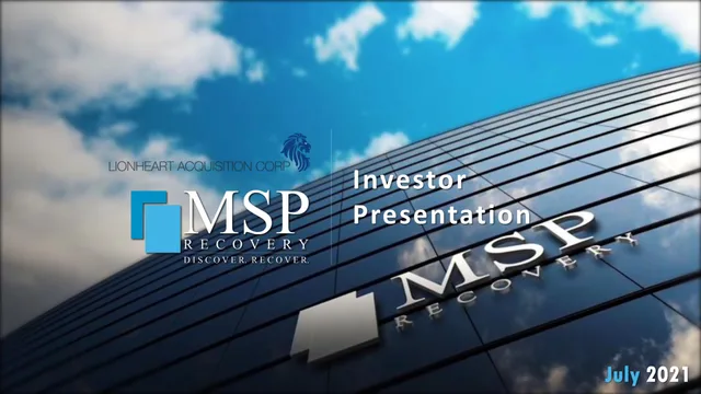 Msp Recovery — Investor Presentation investment banking deck cover