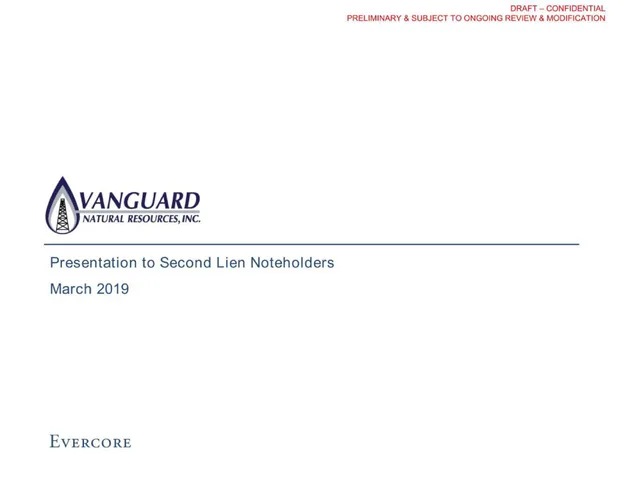 Evercore — Presentation to Second Lien Noteholders investment banking deck cover