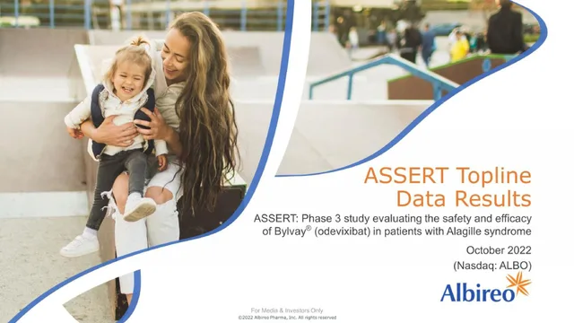 Albireo Pharma — ASSERT Topline Data Results investment banking deck cover