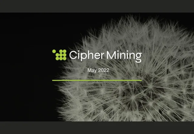 Cipher Mining investment banking deck cover