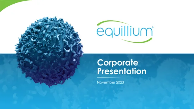 Equillium — Corporate Presentation investment banking deck cover