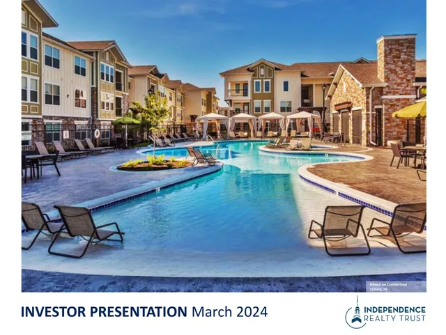 Independence Realty Trust — Cover Slide investment banking deck cover