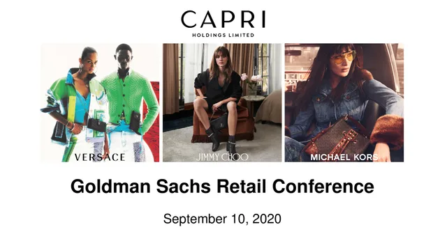 Capri Holdings — Goldman Sachs Retail Conference investment banking deck cover