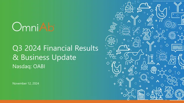 Omniab — Q3 2024 Financial Results & Business Update investment banking deck cover