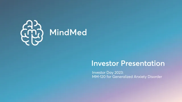 Mindmed — Investor Presentation investment banking deck cover