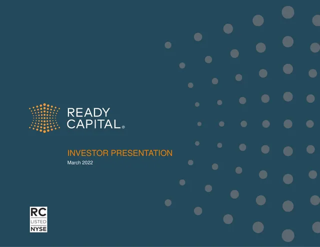 Ready Capital investment banking deck cover