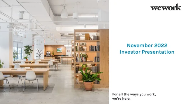 Wework — November 2022 Investor Presentation investment banking deck cover