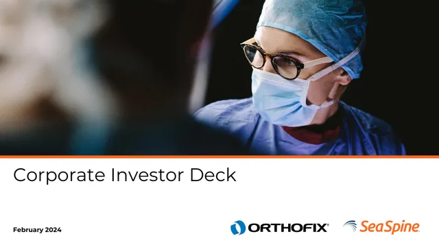 Orthofix — Corporate Investor Deck investment banking deck cover