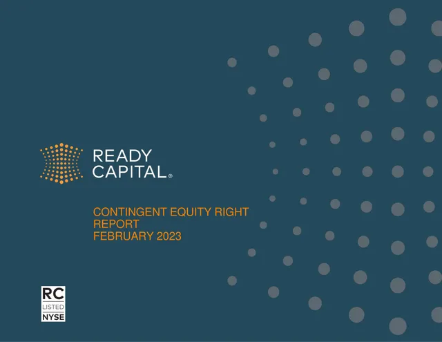 Ready Capital — Contingent Equity Right Report investment banking deck cover