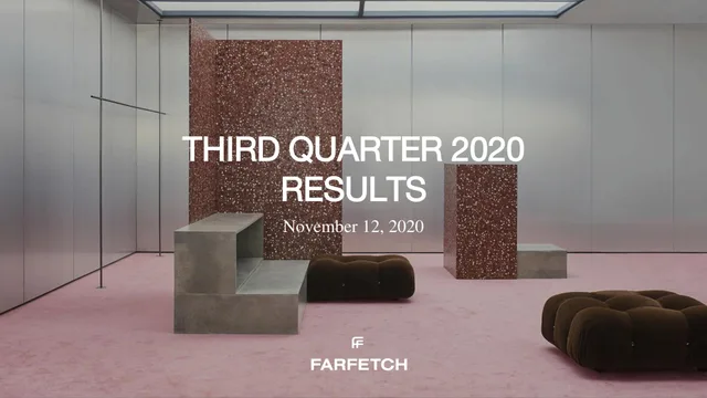 Farfetch — Third Quarter 2020 Results investment banking deck cover