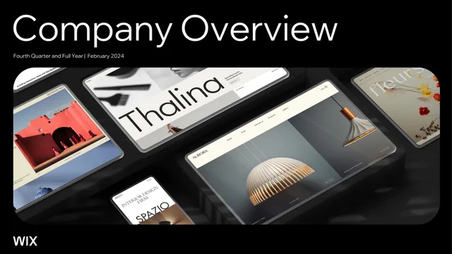 Wix — Company Overview investment banking deck cover