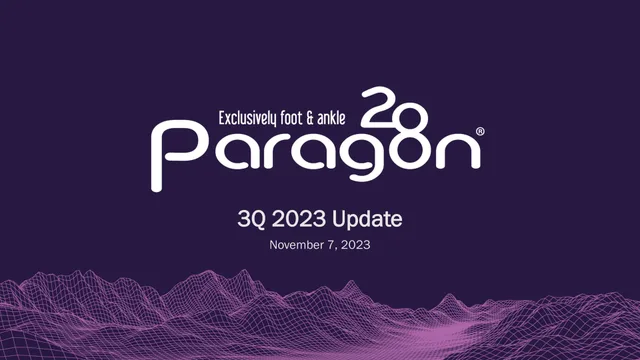 Paragon28 — Cover Slide investment banking deck cover