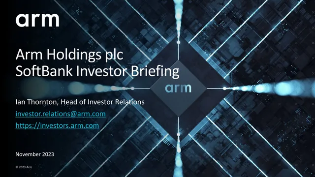 Arm — Arm Holdings plc SoftBank Investor Briefing deck cover