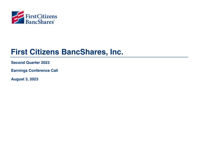 First Citizens Bancshares — First Citizens BancShares, Inc. investment banking deck cover