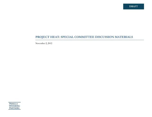 Perella Weinberg Partners — Project Heat: Special Committee Discussion Materials investment banking deck cover