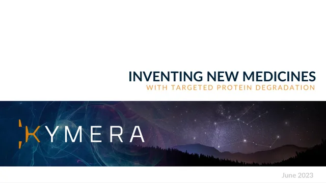 Kymera — Inventing New Medicines investment banking deck cover