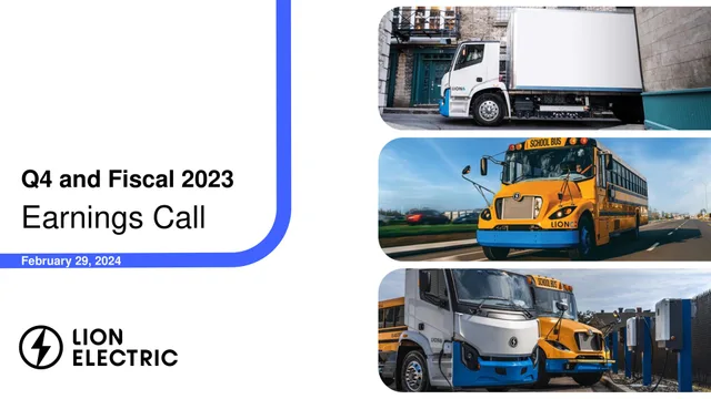 Lion Electric — Q4 and Fiscal 2023 Earnings Call investment banking deck cover